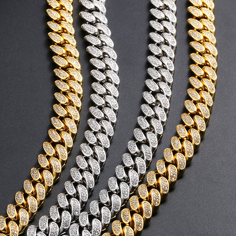 12mm Pave Cuban link chain & Bracelet